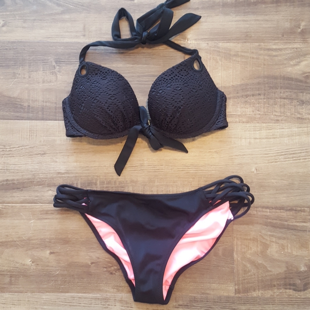 Victoria's Secret PINK Black Bikini Set